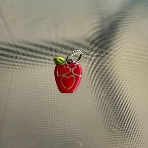Brighton Silver-Tone Red Apple Charm Pendant